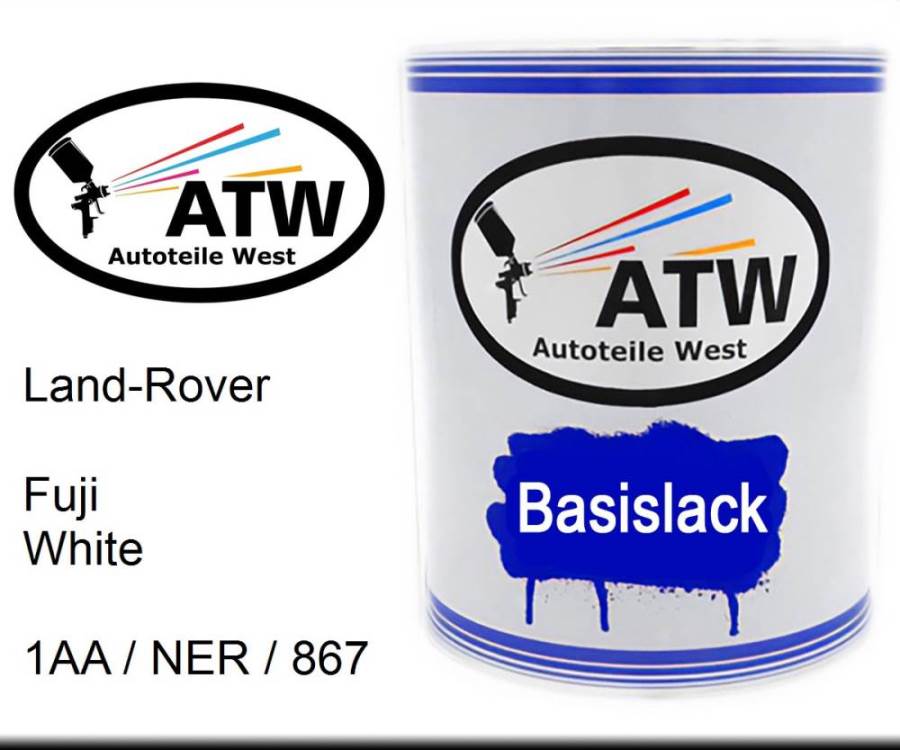 Land-Rover, Fuji White, 1AA / NER / 867: 1L Lackdose, von ATW Autoteile West.
